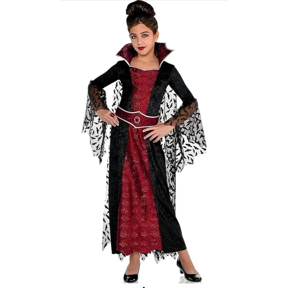 Coffin Queen Vampire Witch Halloween Child Costume SZ 8-10 Amscan Suit Yourself - Picture 1 of 5